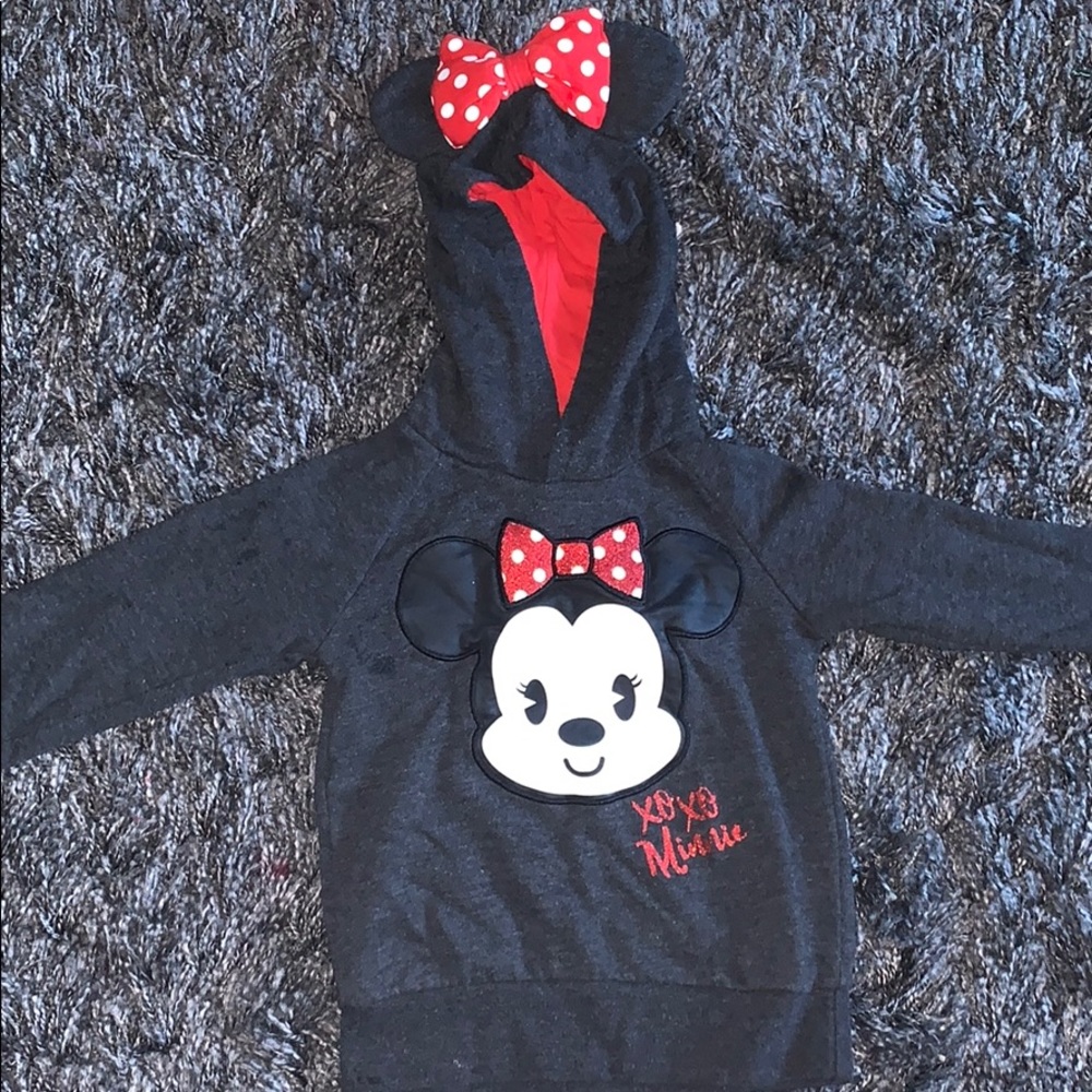 Girls Minnie gray hoodie sweatshirt size 5/6